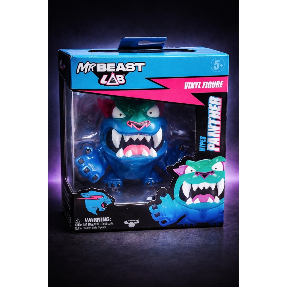 MrBeast Lab Hyper‎ Panther Vinyl Figure Blue Green Collectible Moose Toys New
